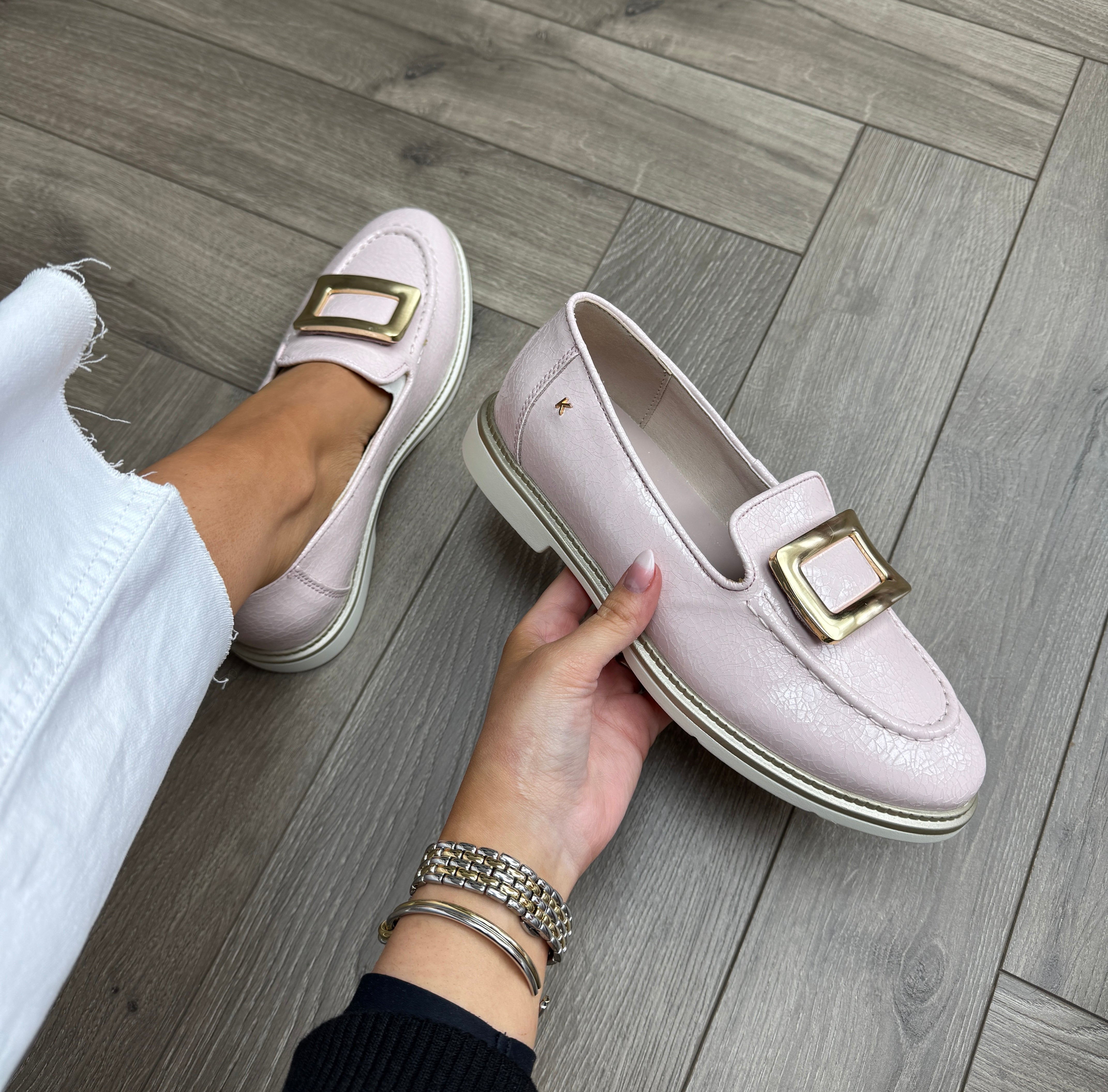 Kate Appleby (K55) 'Croxton' Crackle Effect Loafer with Gold