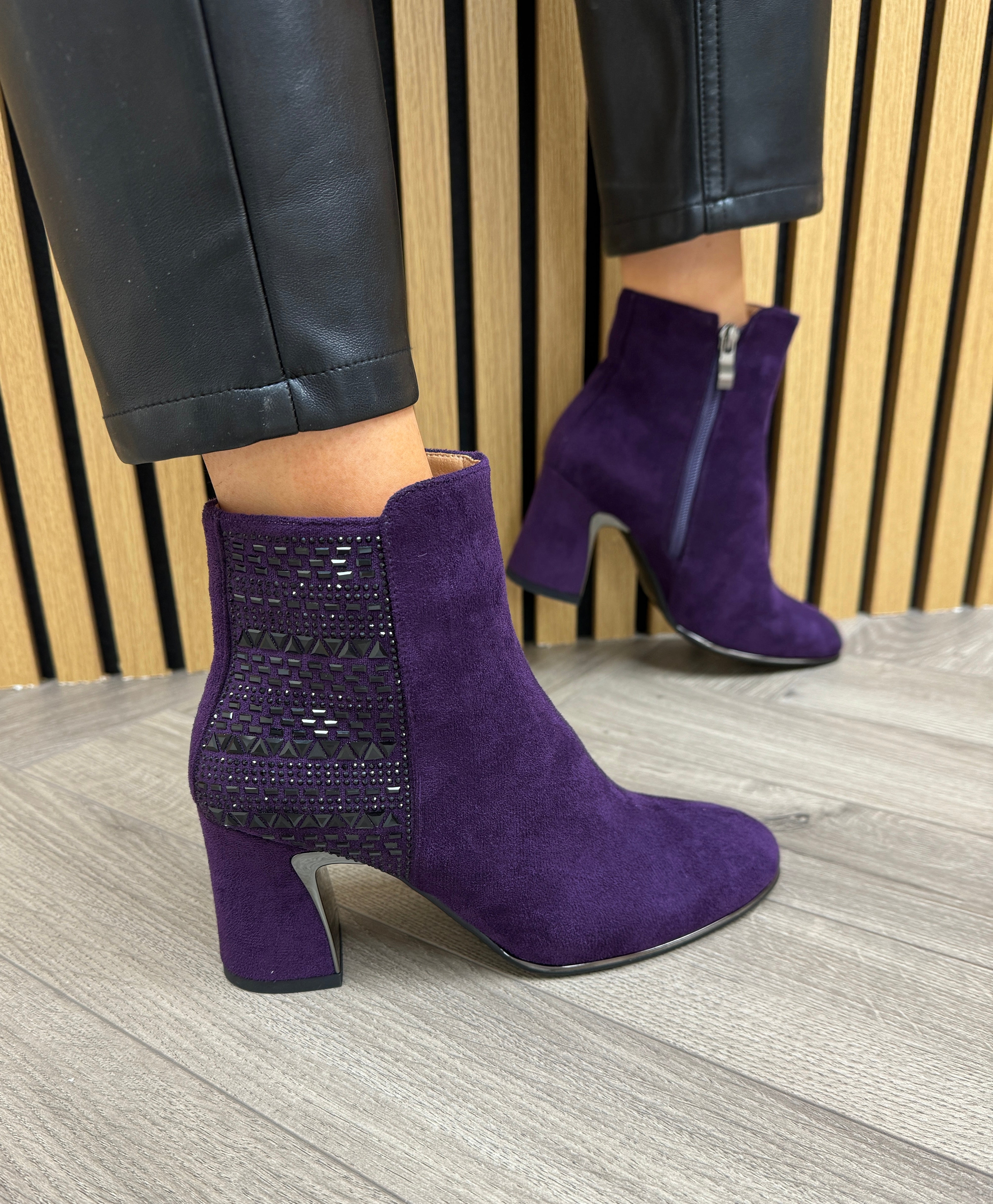 Purple boot heels best sale