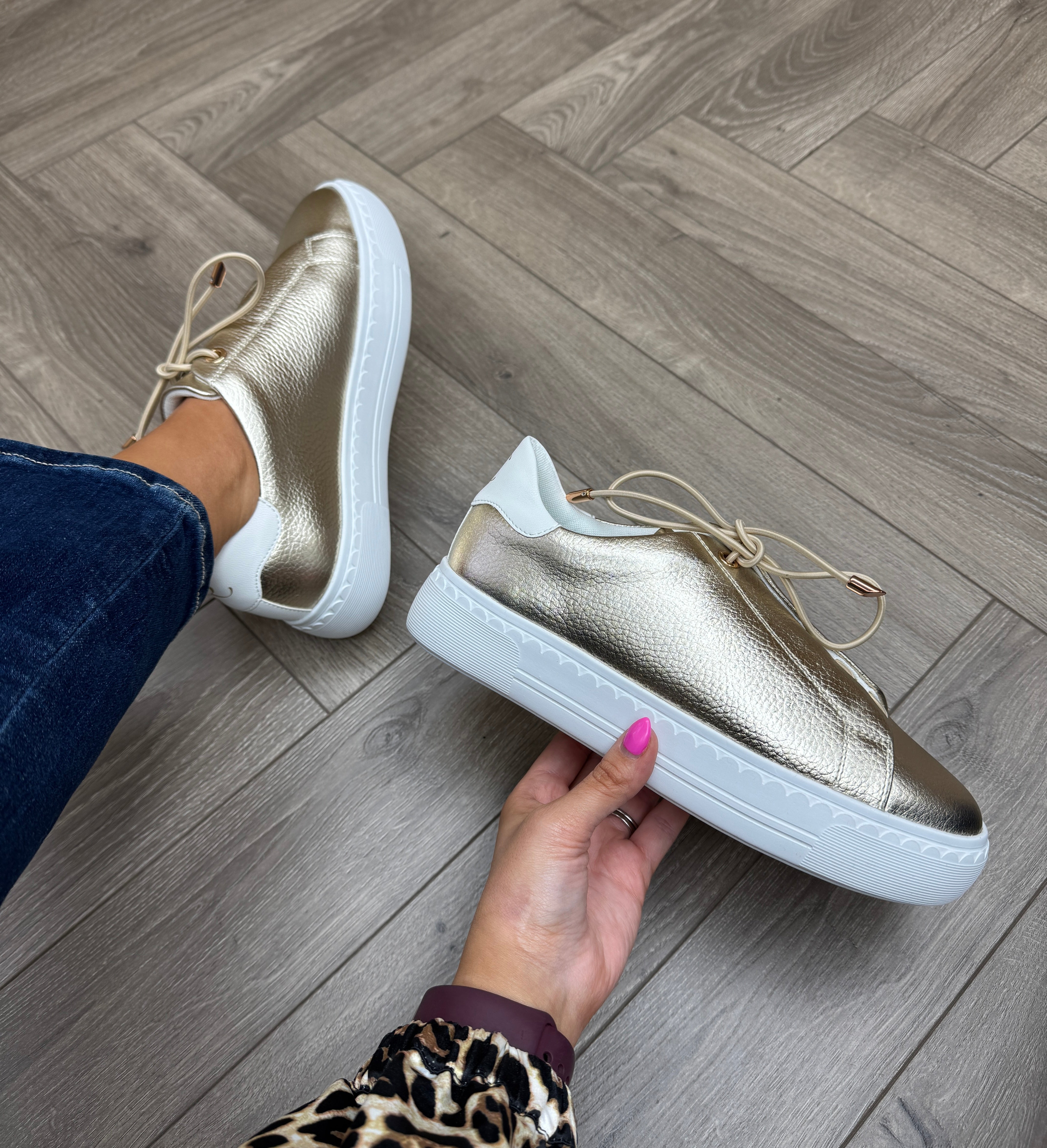 【LEMON】MARTE sahara Sheer Strap Shoes Regarde Le Ciel Metallic Trainer with Elastic Lace (R3