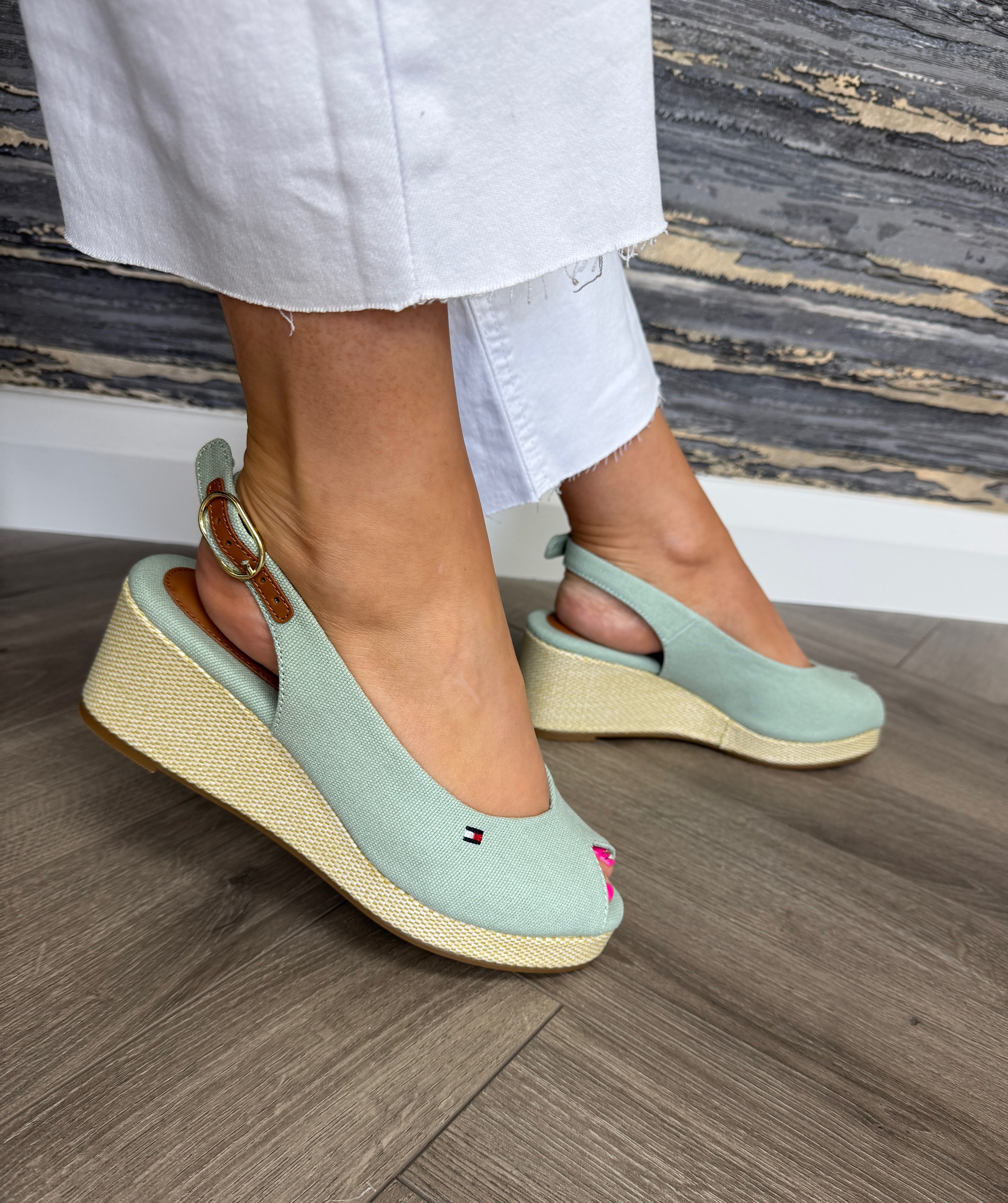 Tommy Hilfiger Flag Mid Wedge Espadrille Slingback FW0FW08595 - Flora (T44)  - 36/3.5