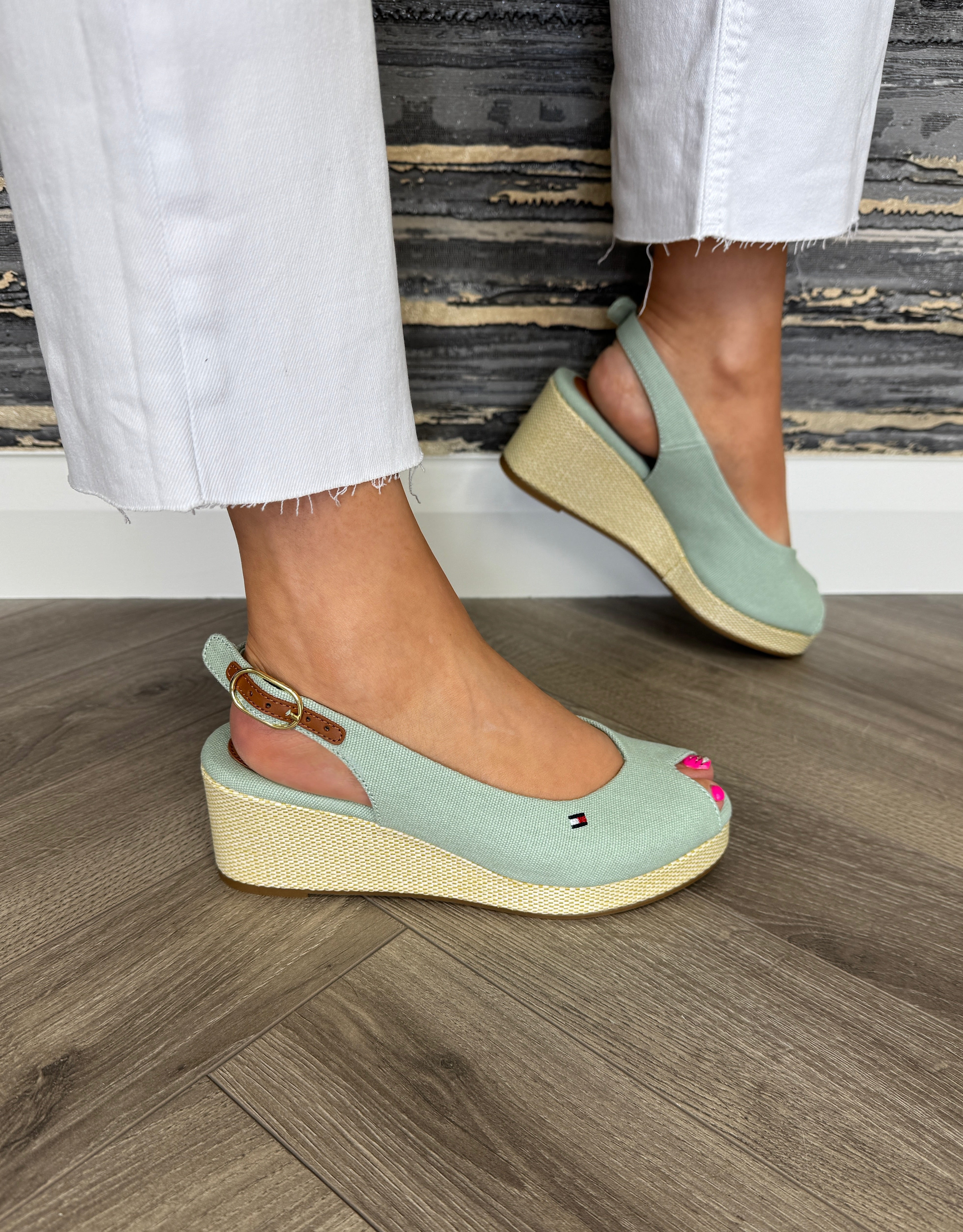 Tommy Hilfiger Flag Mid Wedge Espadrille Slingback FW0FW08595 - Flora (T44)  - 36/3.5
