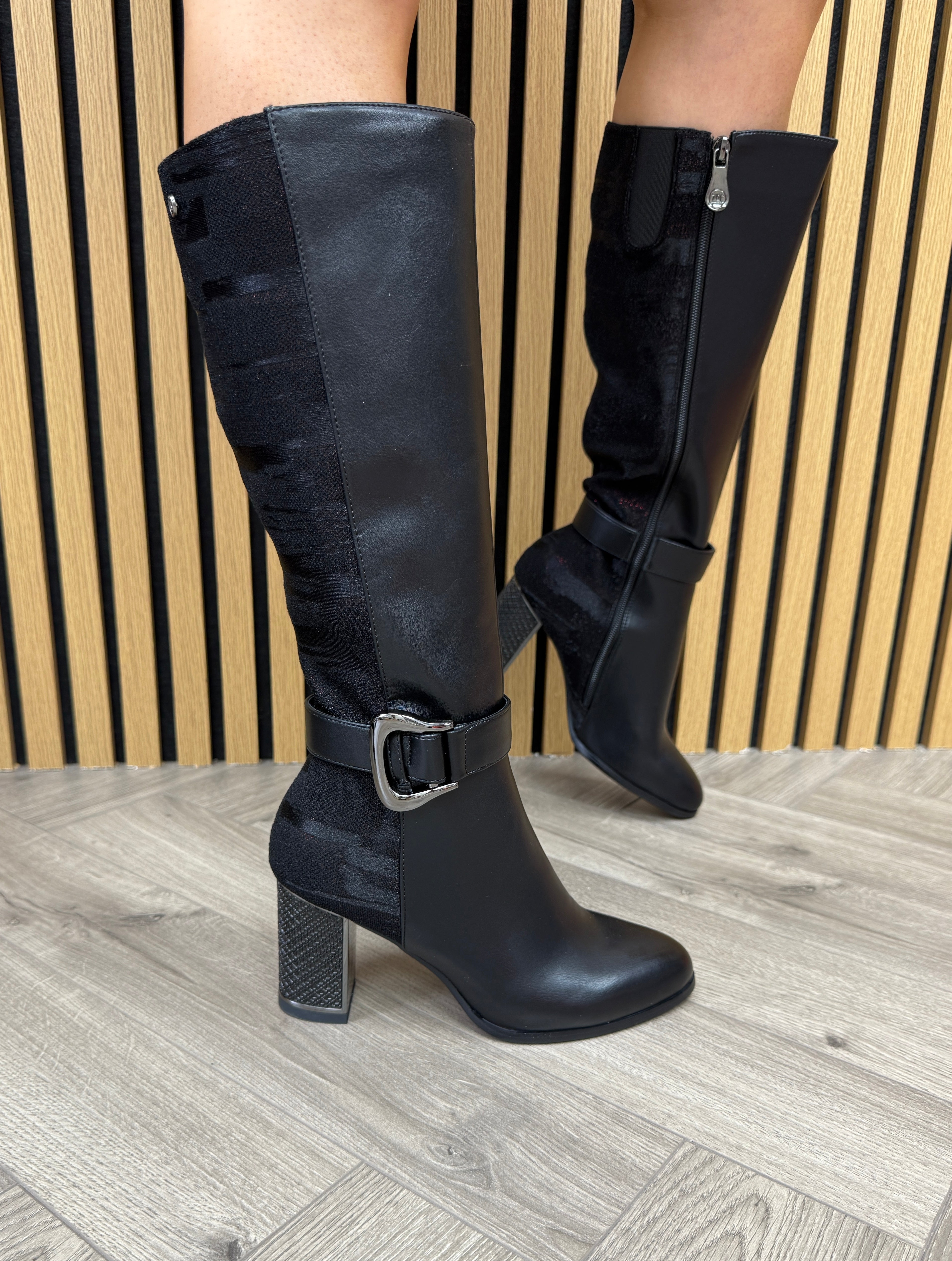 Johnny's - プラム Zanni & Co 'Mataram One' Long Leg Boot - Ink Shimmer (Z37AW