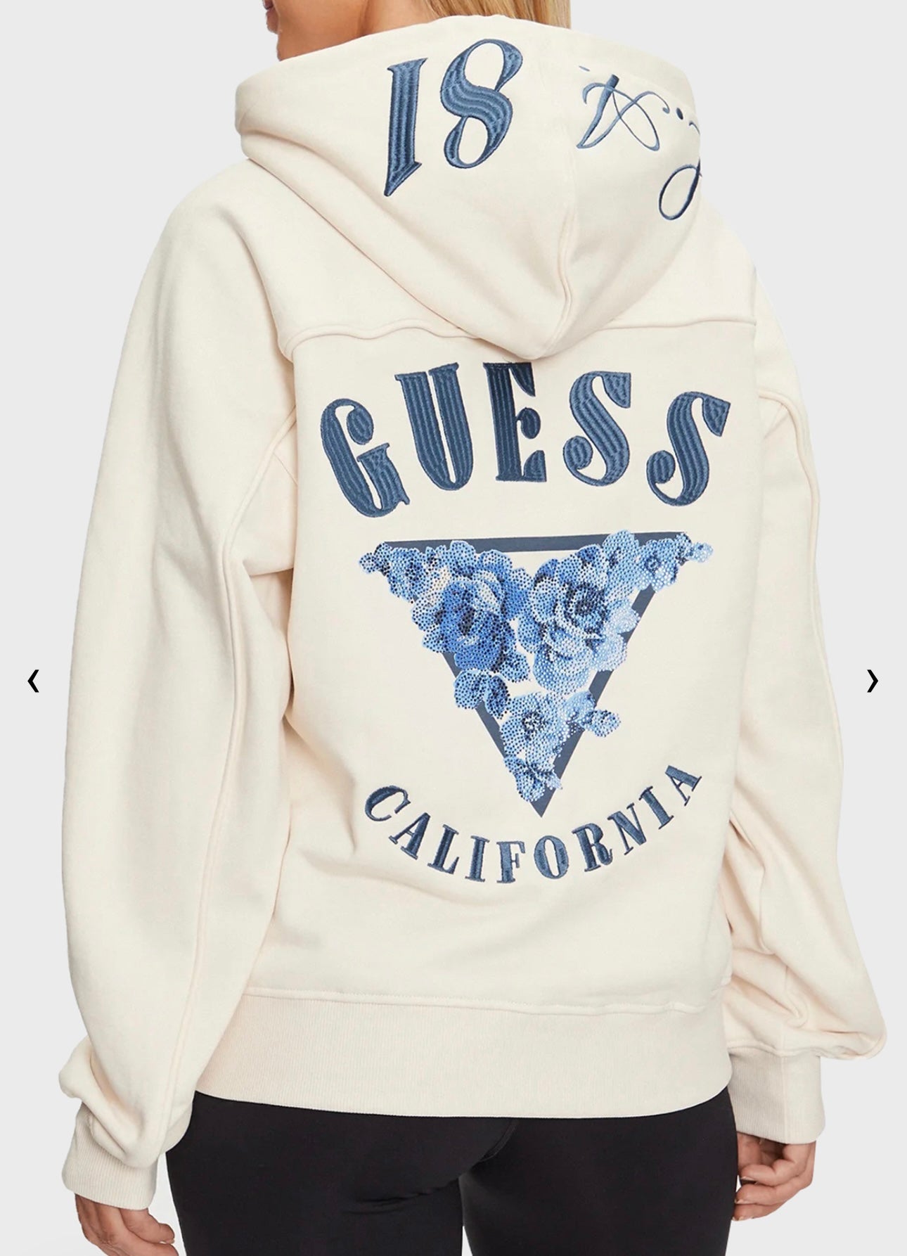 Guess W4BQ05KBY51 Hoodie With Blue Gem Detail G012 XS