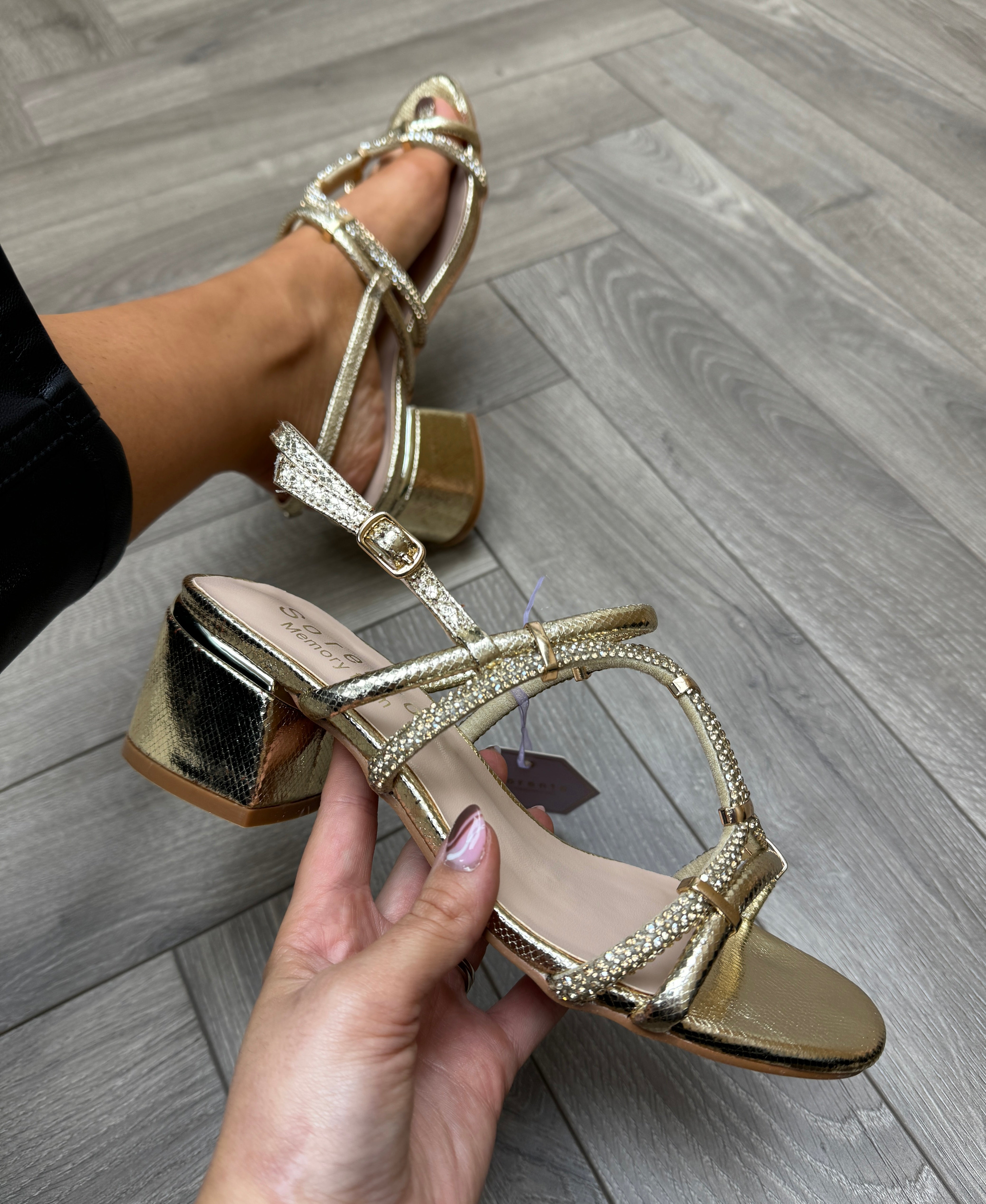 Low heel gold sandals uk best sale