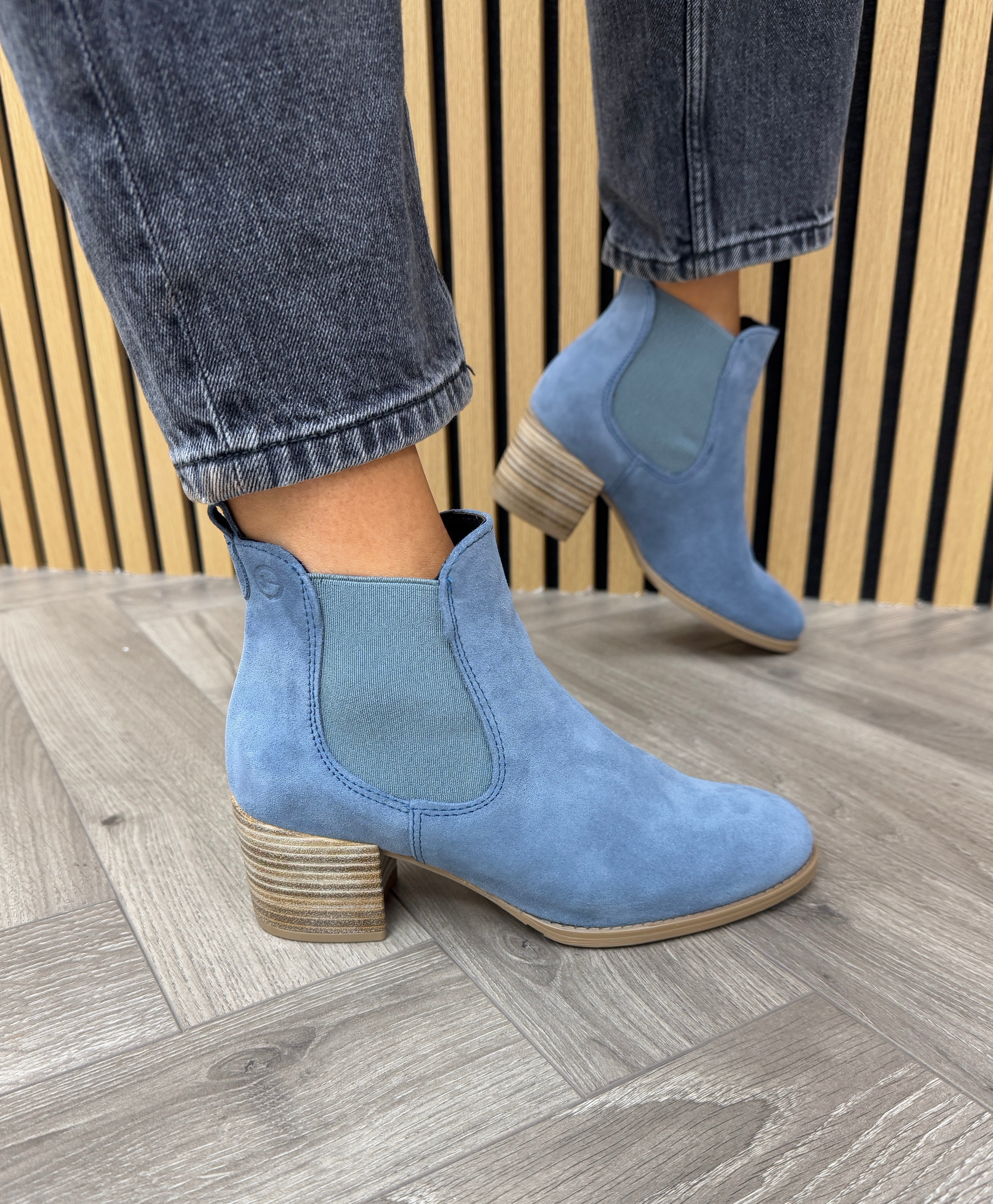 Gabor Comfort Gabor Chelsea Stiefelette Blau Glamour Stiefeletten