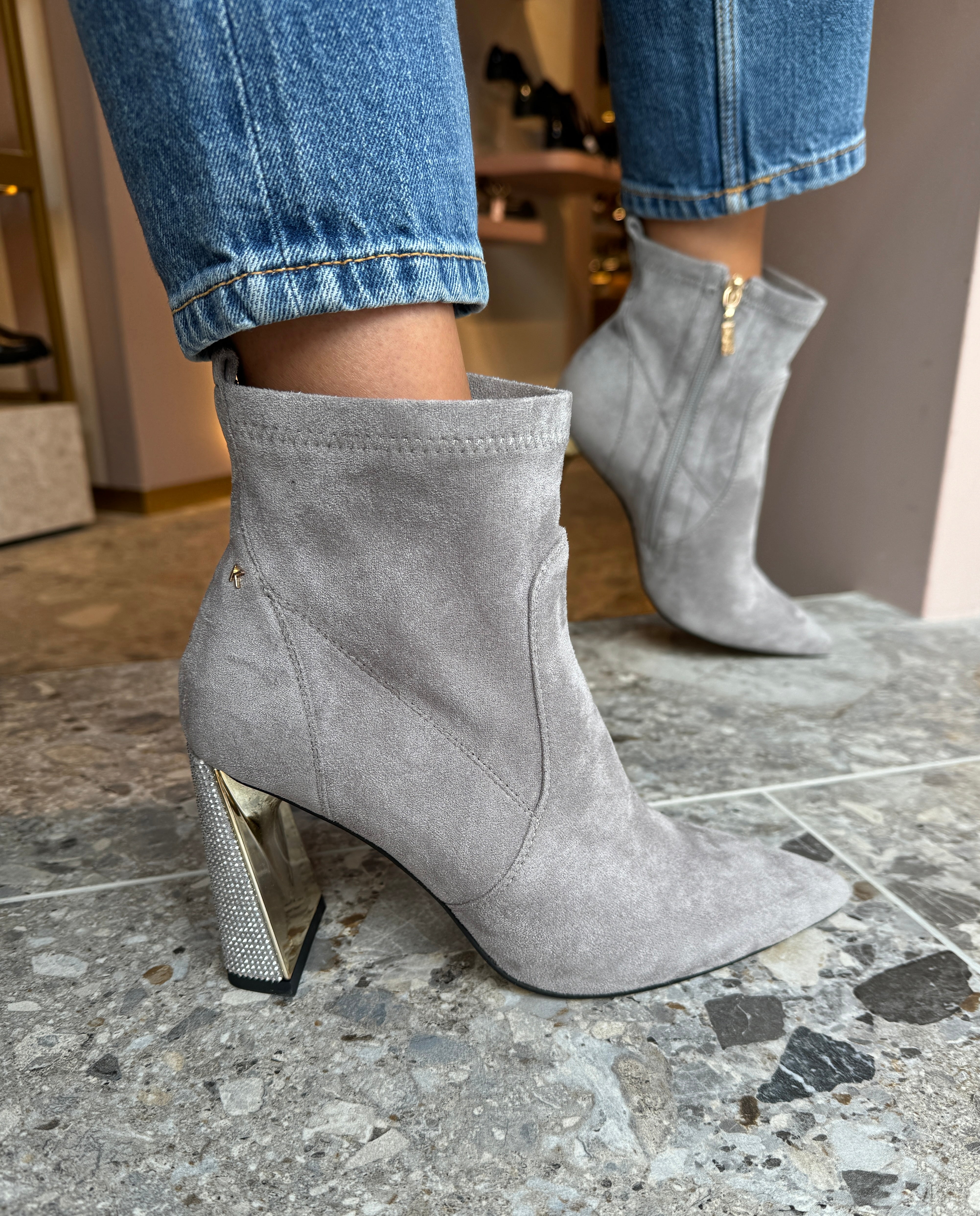 Grey suede ankle boots hotsell